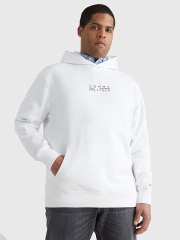 Férfi Tommy Hilfiger Big and tall logo Hoodies Fehér | HU 1216LIS